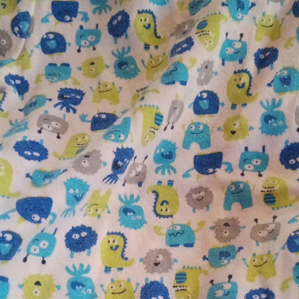 Kidgets Monster Print Fabric with Blue and Green